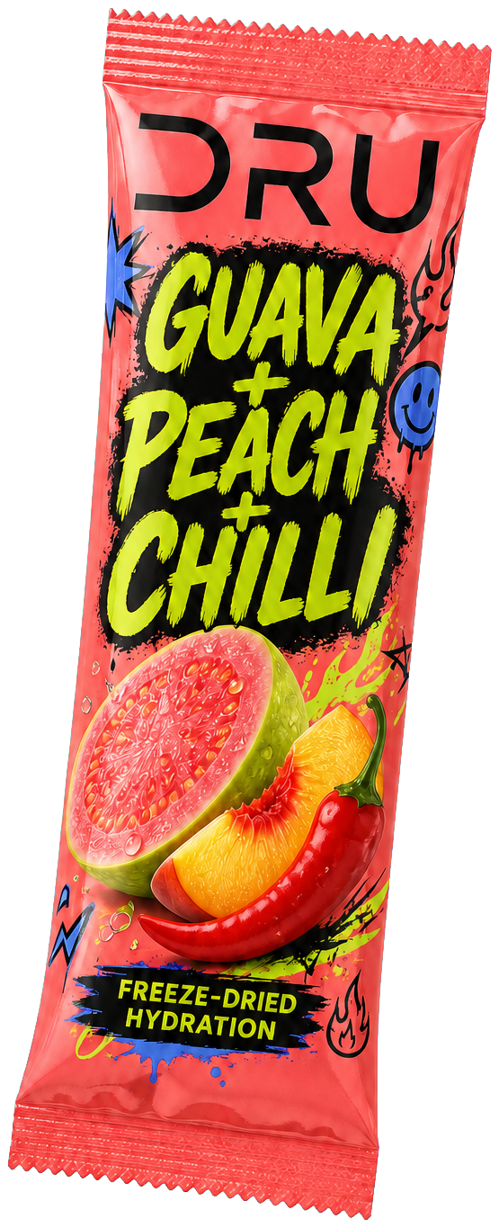 Guava + Peach + Chilli DRU freeze-dried hydration sachet