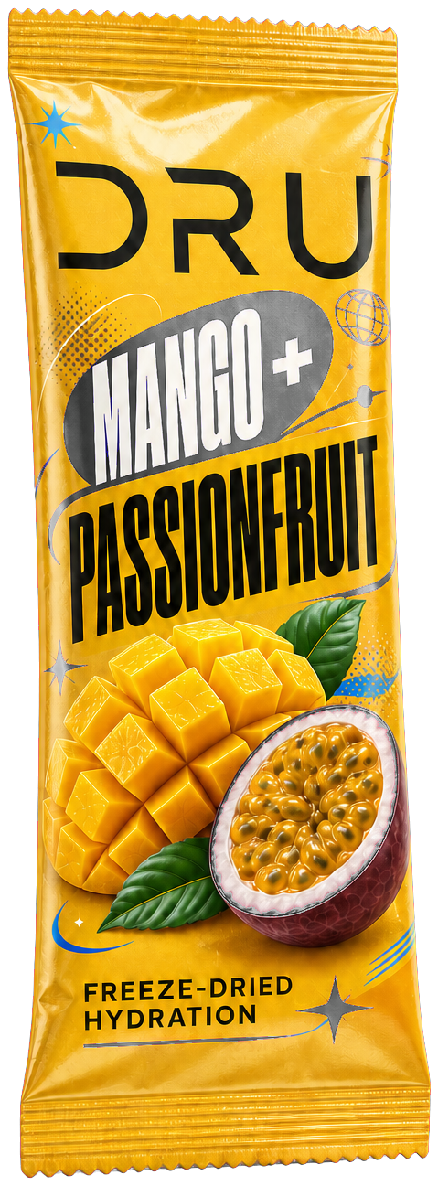 Mango + Passionfruit DRU freeze-dried hydration sachet