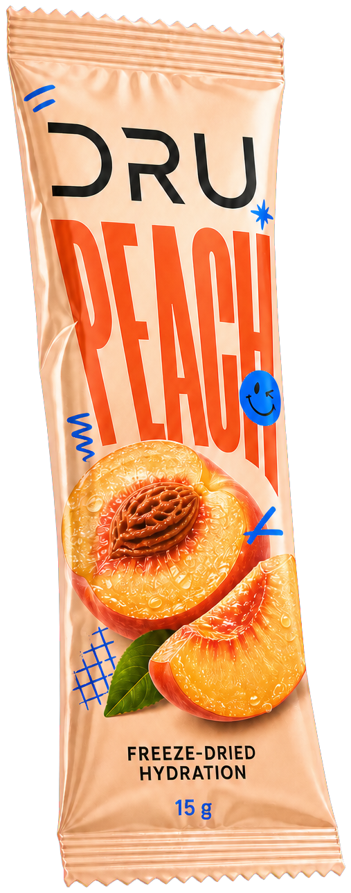 Peach DRU freeze-dried hydration sachet